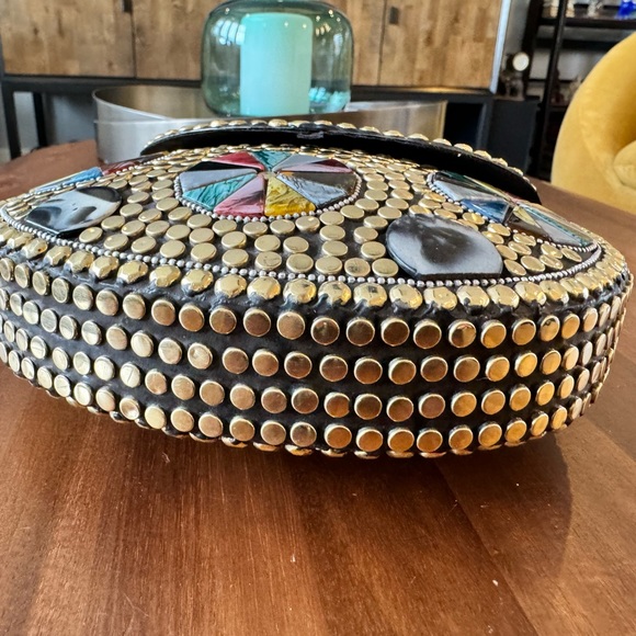 Artisan Nepal Metal Studded Mosaic Shoulder Bag - Picture 8 of 8